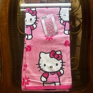 Hello Kitty beach towel pink with flowers NWT